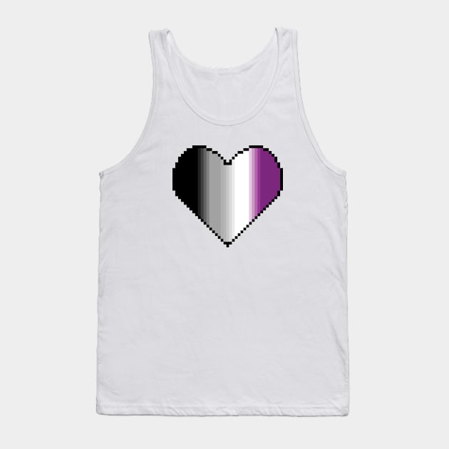 Inclusive Asexual Flag pride pixel heart Tank Top by Naturicker